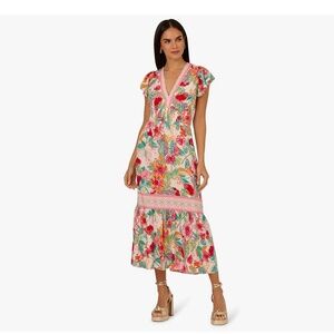 Adrianna Papell Summer Pink/Multi Floral Dress